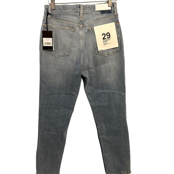RE/DONE NWT 90s Ultra High Rise Ankle Crop Jeans  Size 29 Costa Indigo - Picture 3 of 5